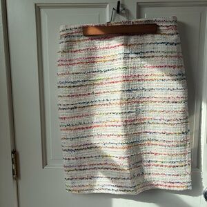 (3/$25) J. Crew White Multicolor Tweed No. 2 Pencil Skirt